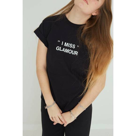 NEW DESIGNERS REMIX stanley glamour tee in black - Picture 1 of 2